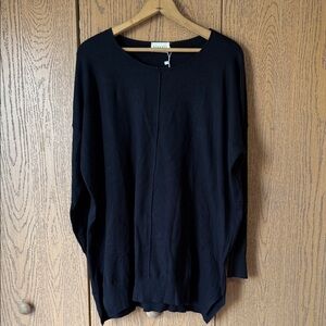 NEW Ninexis Shirt Black Long Sleeve Boat Neck Size M / L